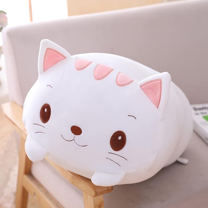 Cute Plush Cat Squishy Animal Pillow, Super Soft Cat Hugging Toy, Kids Kawaii Sleeping Cat Pillow - Gifts for Home Decor - 8-Inch