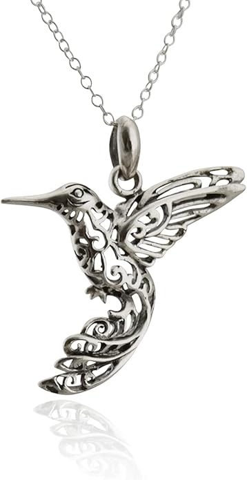 FashionJunkie4Life Sterling Silver Bird Pendant Necklaces for Women