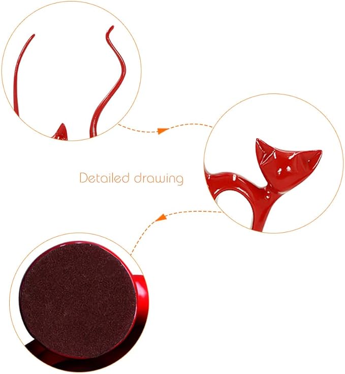 DreamsEden Resin Cat Figurines - Small Animal Statues Shelf Home Decor Accents Art Ornament, Set of 3 (Red)