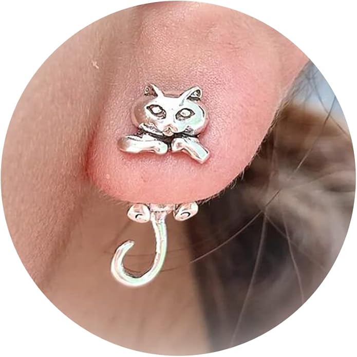 Cat Earrings for Women Trendy Stuff Mothers Day Gifts Funny Animal Stud Earrings Jewelry Gifts for Cat Lovers Birthday Christmas