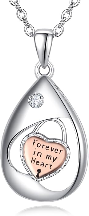 TANGPOET Teardrop Ashes Necklace 925 Sterling Silver Urn Necklace, Cremation Jewellery for Ashes Pendant, Gifts for Women Ladies, with Funnel Filler Kit