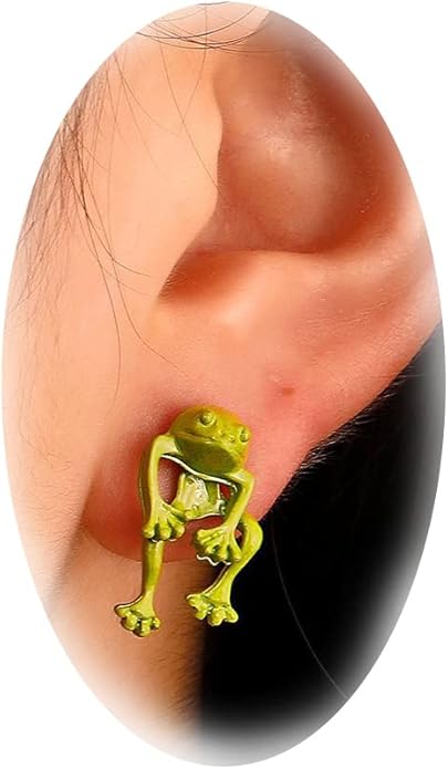 Frog Earrings for Women Mothers Day Gifts Vintage Frogs Shaped Stud Earrings Funny Cute 3D Animal Earrings Jewelry Gifts