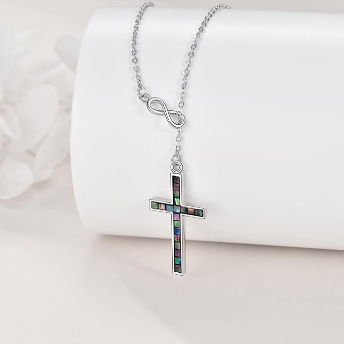 YFN Cross Necklace Sterling Silver Religious Cross Pendant Jewelry Christian Gifts for Women Men