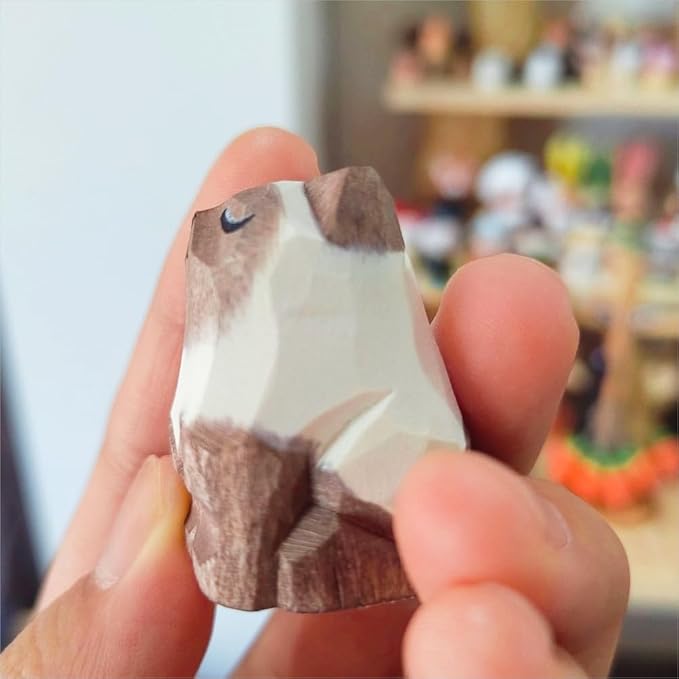 Cute Small Wood Siamese Cat Figurines, Handmade Carved Siamese Cat Statue Home Decor