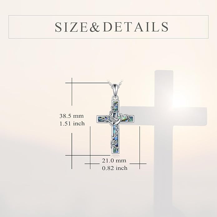 YFN Cross Necklace Sterling Silver Religious Cross Pendant Jewelry Christian Gifts for Women Men