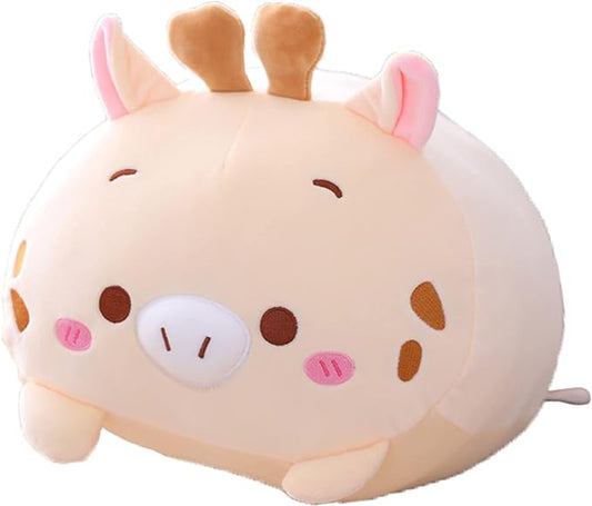 Cute Plush Deer Stuffed Animal, Super Soft Squishy Body, Kids Hugging Toy, Kawaii Sleeping Pillow, 8-Inch Gift for Bedding or Home Decor