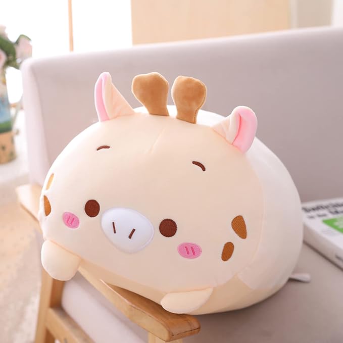 Cute Plush Deer Stuffed Squishy Animal Deer Cylindrical Body Deer Pillow,Super Soft Deer Hugging Toy Pillow Kids Kawaii Sleeping Deer Pillow Gifts for Bedding Decor or Home Decor 24-Inch