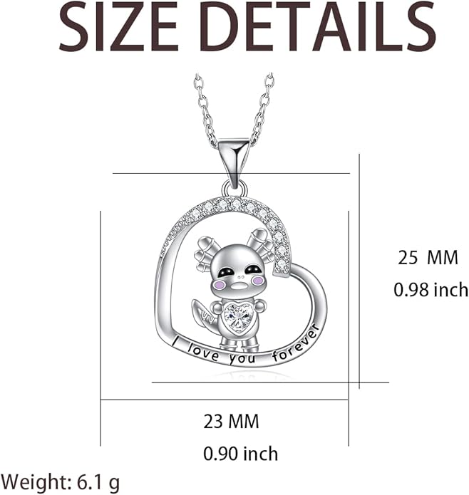 Penguin/Elephant/Frog Mushroom/Cat/Fox/Highland Cow/Axolotl/Yorkie Necklace Jewelry for Women Birthday Christmas Gifts