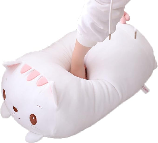 Cute Plush Cat Stuffed Squishy Animal Cat Cylindrical Body Cat Pillow,Super Soft Cat Hugging Toy Pillow Kids Kawaii Sleeping Cat Pillow Gifts for Bedding Decor or Home Decor 24-Inch