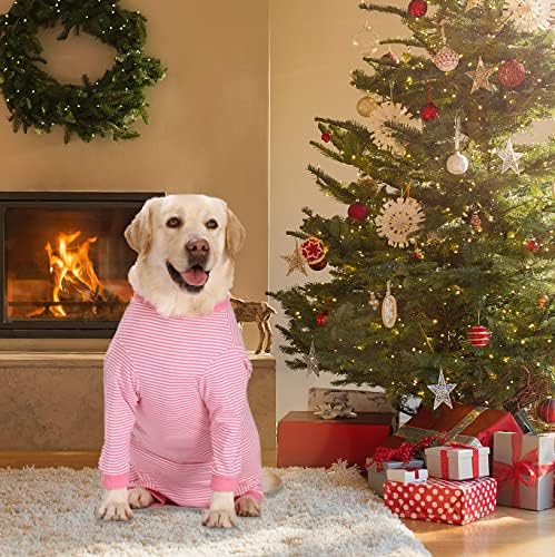Yeapeeto Dog Onesie Surgery Recovery Suit for Large Medium Bodysuit Dogs Pajamas PJS Full Body for Shedding, Prevent Licking, Wound Protection, Cone Alternative (6X-Large (Pack of 1), Pink)