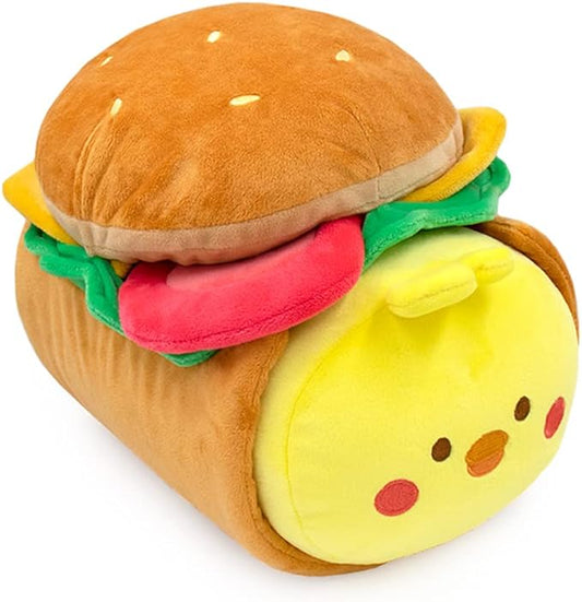 Anirollz Stuffed Animal Plush Toy - Official Roll Blanket Outfitz Doll |Soft, Squishy, Warm, Cute, Comfort, Safe| Hamburger Pillow with Chicken - Birthday Decorations Gift 12" Chickiroll