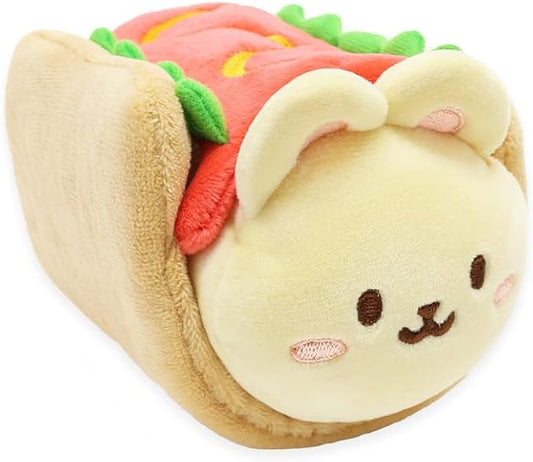 Anirollz Stuffed Animal Plush Toy - Official Roll Blanket Outfitz Doll |Soft, Squishy, Warm, Cute, Comfort, Safe| Hot Dog Pillow with Bunny - Birthday Decorations Gift 6" Bunniroll