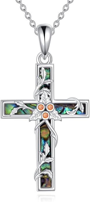 YFN Cross Necklace Sterling Silver Religious Cross Pendant Jewelry Christian Gifts for Women Men