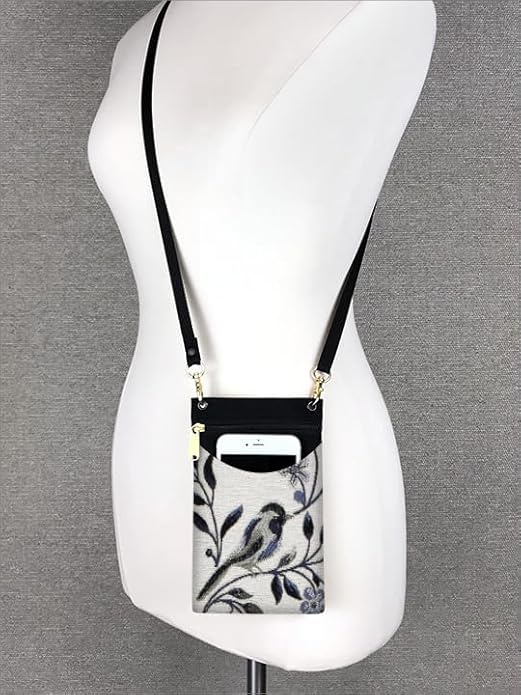 Danny K. Women's Tapestry Crossbody Cell Phone or Passport Purse, Handmade in USA