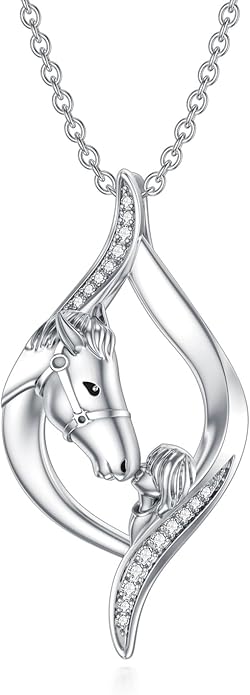 925 Sterling Silver Lab Grown Diamond Animal Necklace Cat/Bear/Bee/Dolphin/Dragonfly/Horse/Hummingbird/Koala/Parrot/Penguin/Pigeon/Sea Turtle/Starfish Lab Grown Diamond Necklace Gift for Women