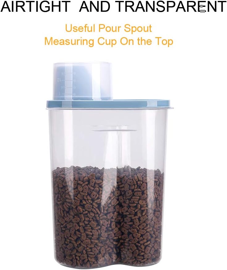 GreenJoy 2 Pack 2lb/2.5L Pet Food Storage Container with Measuring Cup, Can Covers and Bowl for Small Dog, Cat, Waterproof-BPA Free