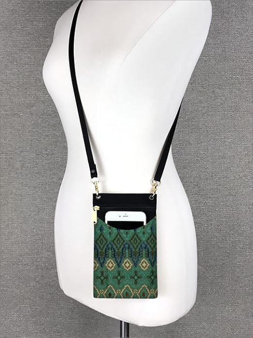 Danny K. Women's Tapestry Crossbody Cell Phone or Passport Purse, Handmade in USA
