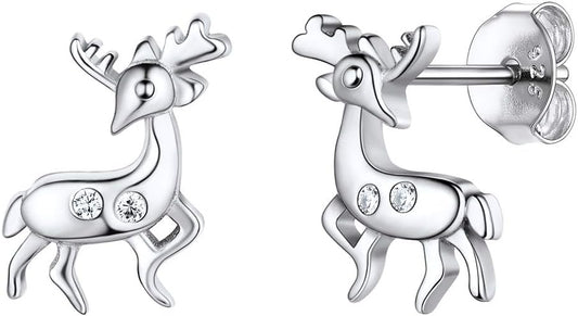 ChicSilver Hypoallergenic 925 Sterling Silver Cute Animal Earrings for Women Lovely Cat/Hedgehog/Turtle Stud Earrings for Sensitive Ears(with Gift Box)