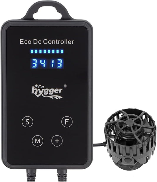 hygger Quiet Magnetic Aquarium Wave Maker, 2600GPH DC 24V Powerhead with Digital Led Display Controller, Submersible Water Inverter Circulation Pump for Fish Tank 26-55 Gallon
