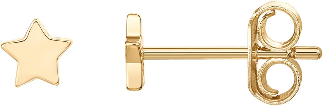 PAVOI 14K Gold Plated Sterling Silver Bar, Dot, Heart, Triangle, Star, Cat | Dainty Earrings for Women