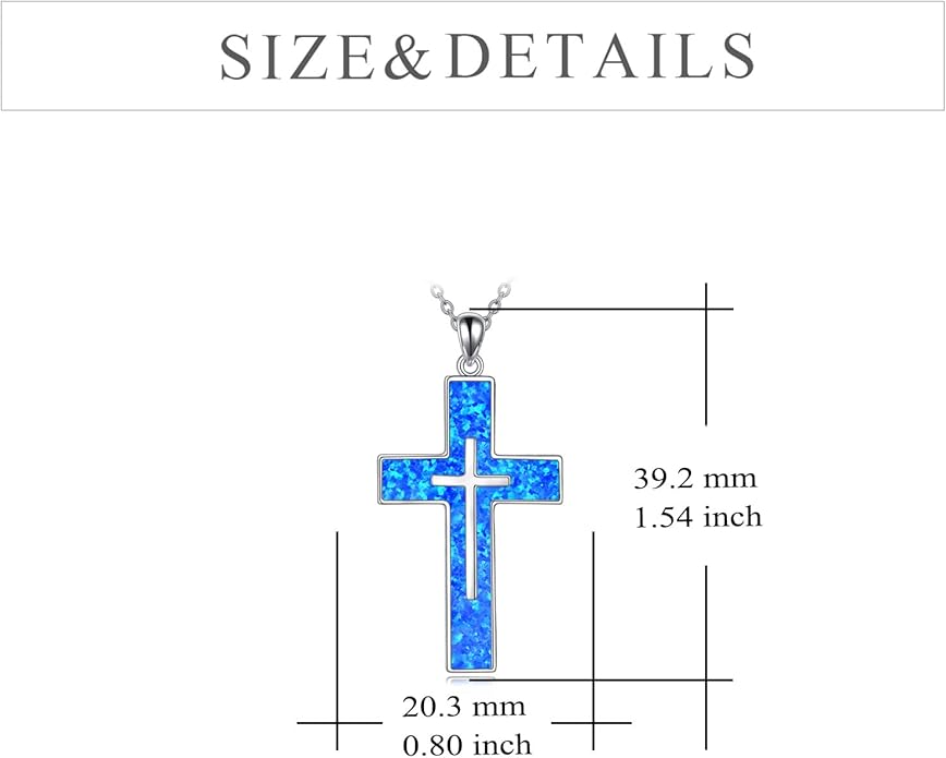 YFN Cross Necklace Sterling Silver Religious Cross Pendant Jewelry Christian Gifts for Women Men