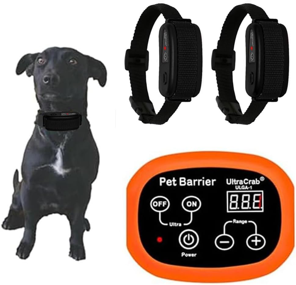 Indoor Pet Barrier for 2 Dogs,Wireless Indoor Electric Fence,Pet Gate, Keeps Areas Off Limits,Dog Home Proofing, Waterproof/Rechargeable/Beep/Static Training Collar,Orange Kit