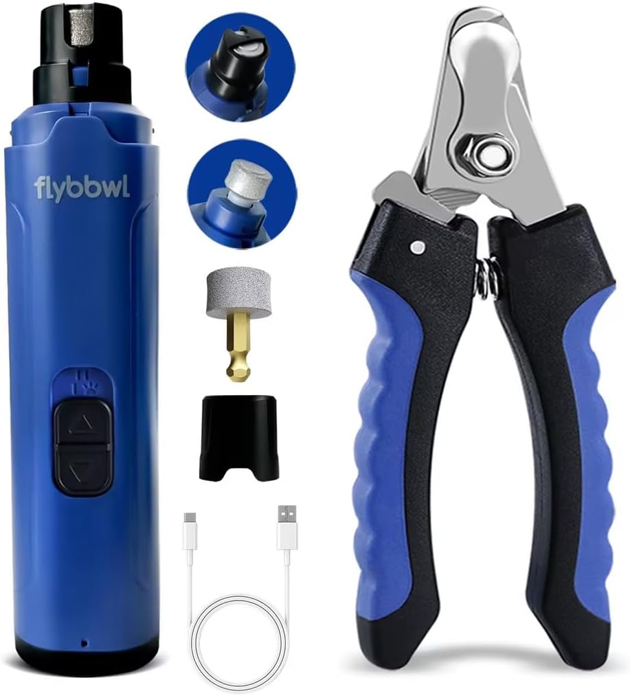 Dog Nail Grinder Quiet: Silent Grind Pro Dog Nail Trimmers - Cat Nail Clippers for Indoor Cats - Dog Nail Trimmers for Large Medium Small Dogs and Cats