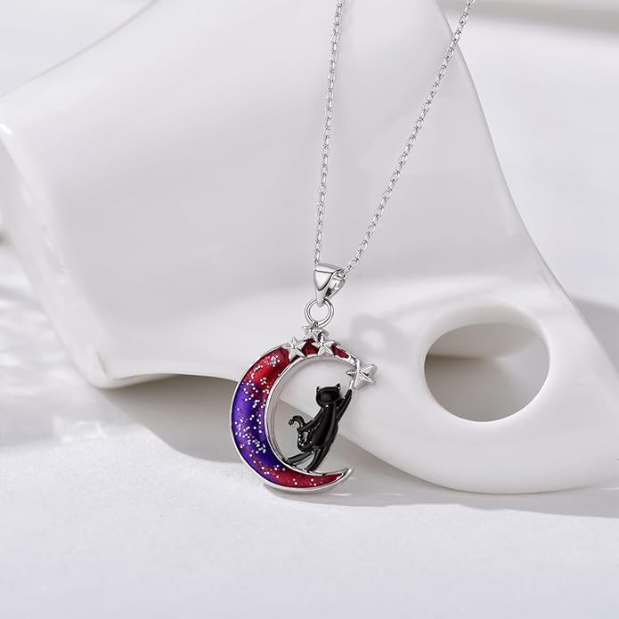 Penguin/Elephant/Frog Mushroom/Cat/Fox/Highland Cow/Axolotl/Yorkie Necklace Jewelry for Women Birthday Christmas Gifts