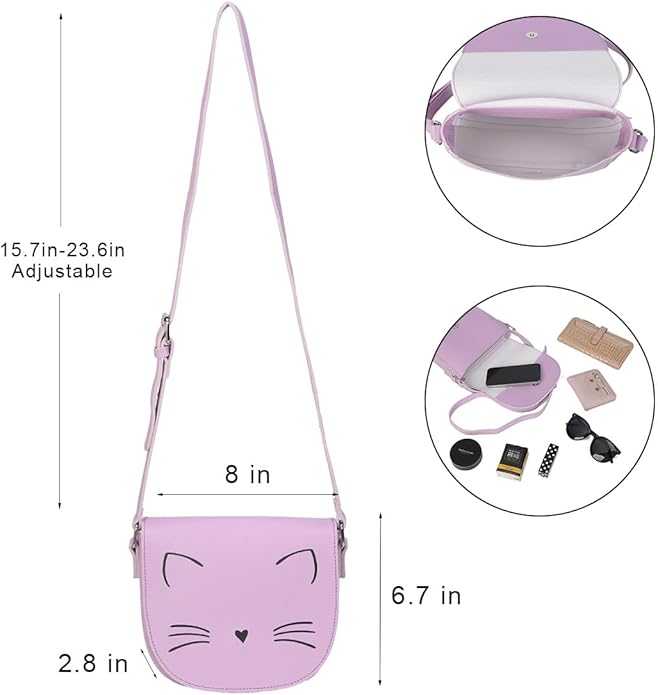 Gladdon Crossbody Bags for Teen Girls Small Fashion Preteen Purses Cat Birthday Gift for Girl