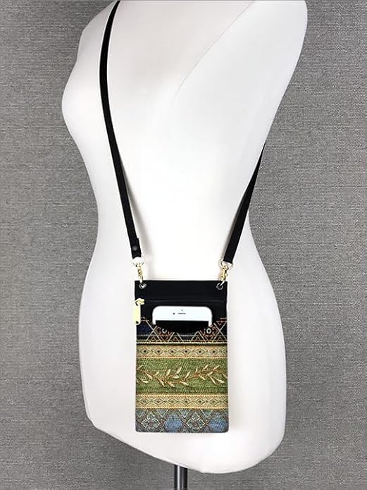 Danny K. Women's Tapestry Crossbody Cell Phone or Passport Purse, Handmade in USA