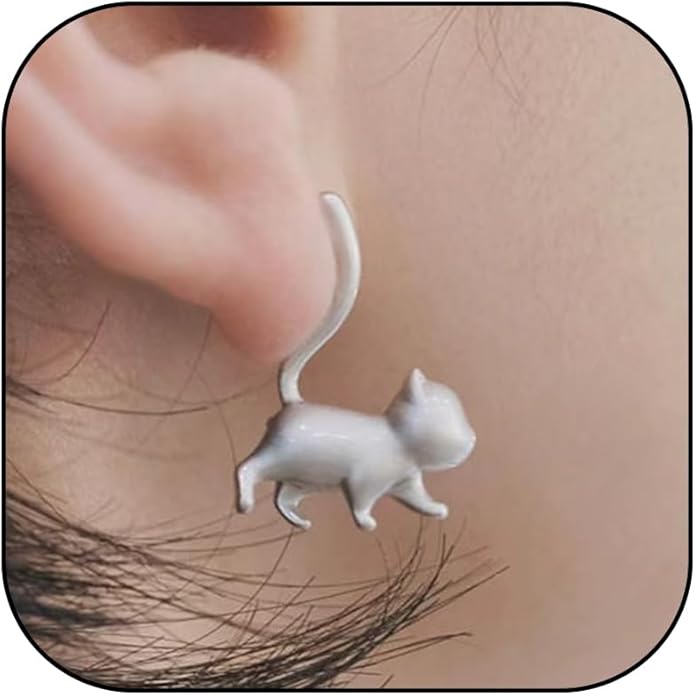 Cat Earrings for Women Trendy Stuff Mothers Day Gifts Funny Animal Stud Earrings Jewelry Gifts for Cat Lovers Birthday Christmas