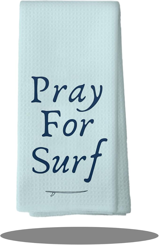Coastal Beach Room Decor Towels 16″×24″, Beach Pray for Surf Bathroom Kitchen Decor Towels, Gifts for Surfing Enthusiasts