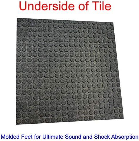 American Floor Mats - Extreme Rubber Gym Tiles - 1 Inch Thick Colorful Rubber Gym Tiles - Superior Shock and Sound Absorbing Tiles - 35% Blue/Grey/White 10 Tile Pack (Covers 40 Sq Ft)