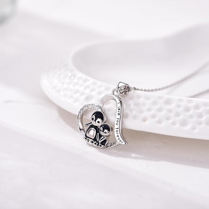 Penguin/Elephant/Frog Mushroom/Cat/Fox/Highland Cow/Axolotl/Yorkie Necklace Jewelry for Women Birthday Christmas Gifts