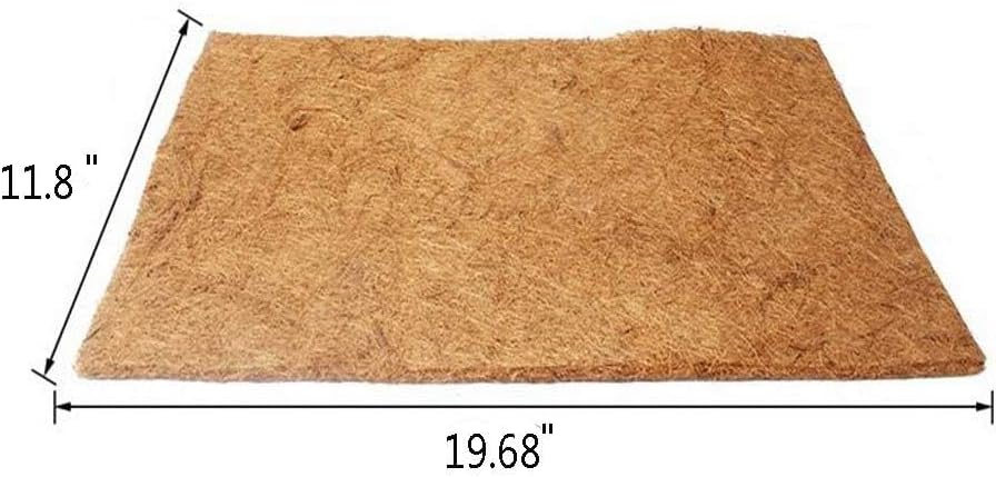 Hamiledyi Reptile Carpet Natural Coconut Fiber Tortoise Carpet Mat for Pet Terrarium Liner Reptile Supplies for Lizard Snake Chameleon Turtle Bedding Bunny Rabbit Mat (2 x Sheets)