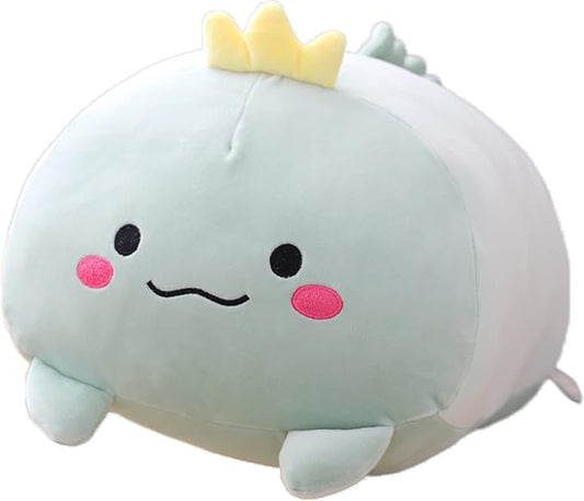 Cute Plush Dinosaur Stuffed Squishy Animal Cylindrical Body Pillow, Super Soft Dino Hugging Toy for Kids, Kawaii Sleeping Pillow, Gifts for Bedding or Home Decor, 8-Inch