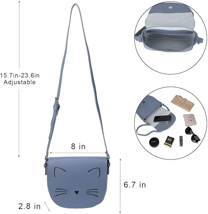 Gladdon Crossbody Bags for Teen Girls Small Fashion Preteen Purses Cat Birthday Gift for Girl