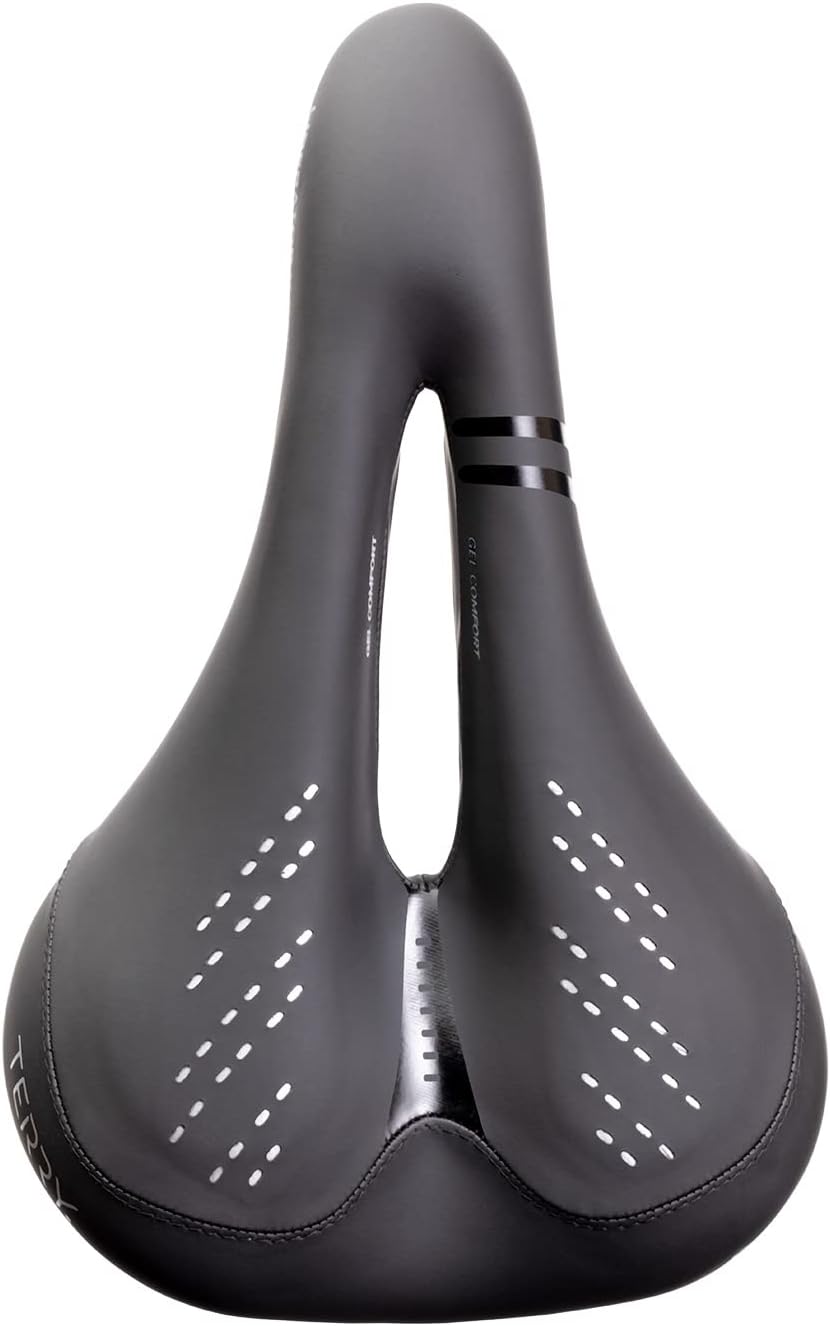 Terry Liberator Y Gel Italia Saddle - Ergonomic Foam/Gel Padded Bike Seat - Men's Comfortable Seat Cushion, Bike Seats for Men - Dura-Tek Synthetic Cover, Center Cutaway