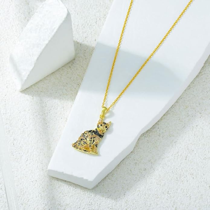Cat Necklaces 13 Breeds of Cats Necklaces S925 Sterling Silver Cat Pendant for Women