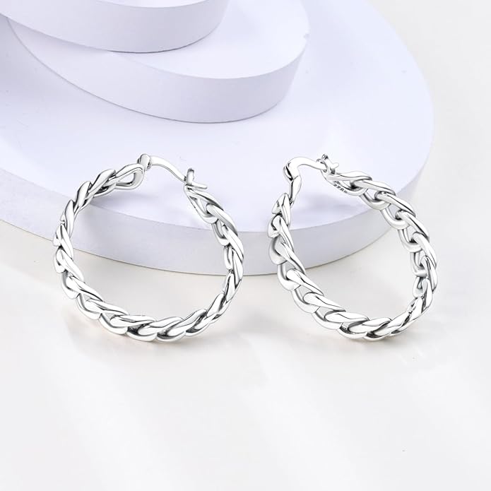 NARMO 925 Sterling Silver Hoop Earrings for Women Hypoallergenic Lightweight Simple Huggie Hoop Earrings Twisted Hoop Earrings Colorful Cubic Zirconia Hoop Earrings Rainbow Hoop Earrings