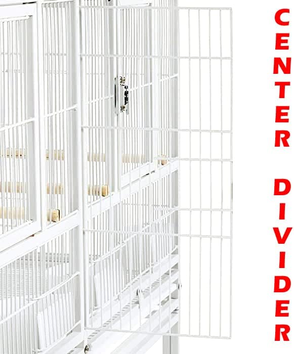 Combo Stacker Center Divided Breeder Breeding Bird Flight Double Rolling Cage for Aviaries Canaries Cockatiels Lovebirds Finches Budgies Small Parrots One Stacker