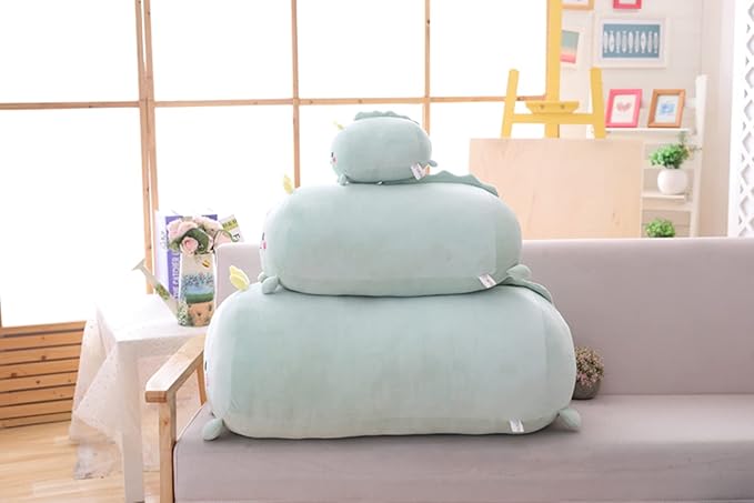 Cute Plush Dinosaur Stuffed Squishy Animal Cylindrical Body Pillow, Super Soft Dino Hugging Toy for Kids, Kawaii Sleeping Pillow, Gifts for Bedding or Home Decor, 8-Inch
