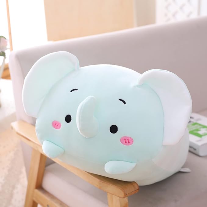 Cute Plush Elephant Stuffed Squishy Animal Elephant Cylindrical Body Elephant Pillow,Super Soft Elephant Hugging Toy Pillow Kids Kawaii Sleeping Elephant Pillow Gifts for Bedding Decor 24-Inch