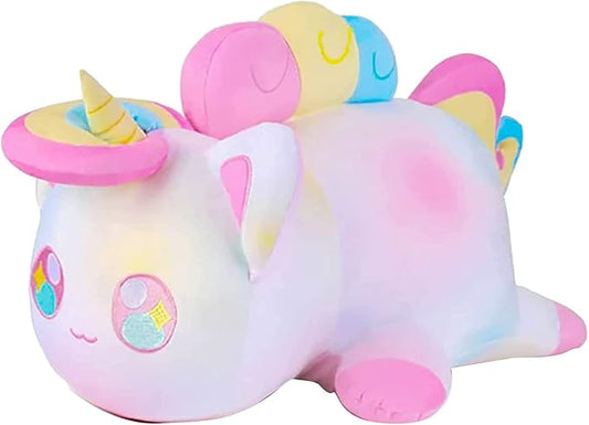 Unicorn Cat Stuffed Animal Plush,Cat Food Plushies, Cute Anime Cartoon Stuffed Animal Figure Toy Plush Pillow Gift for Kids and Festival Gift