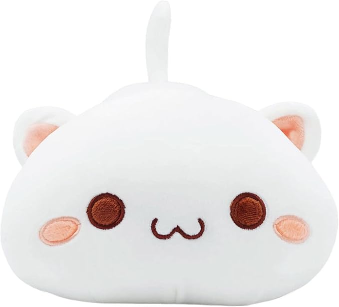 Onsoyours Cute Kitten Plush Toy Stuffed Animal Pet Kitty Soft Anime Cat Plush Pillow for Kids (White Cat, 12")