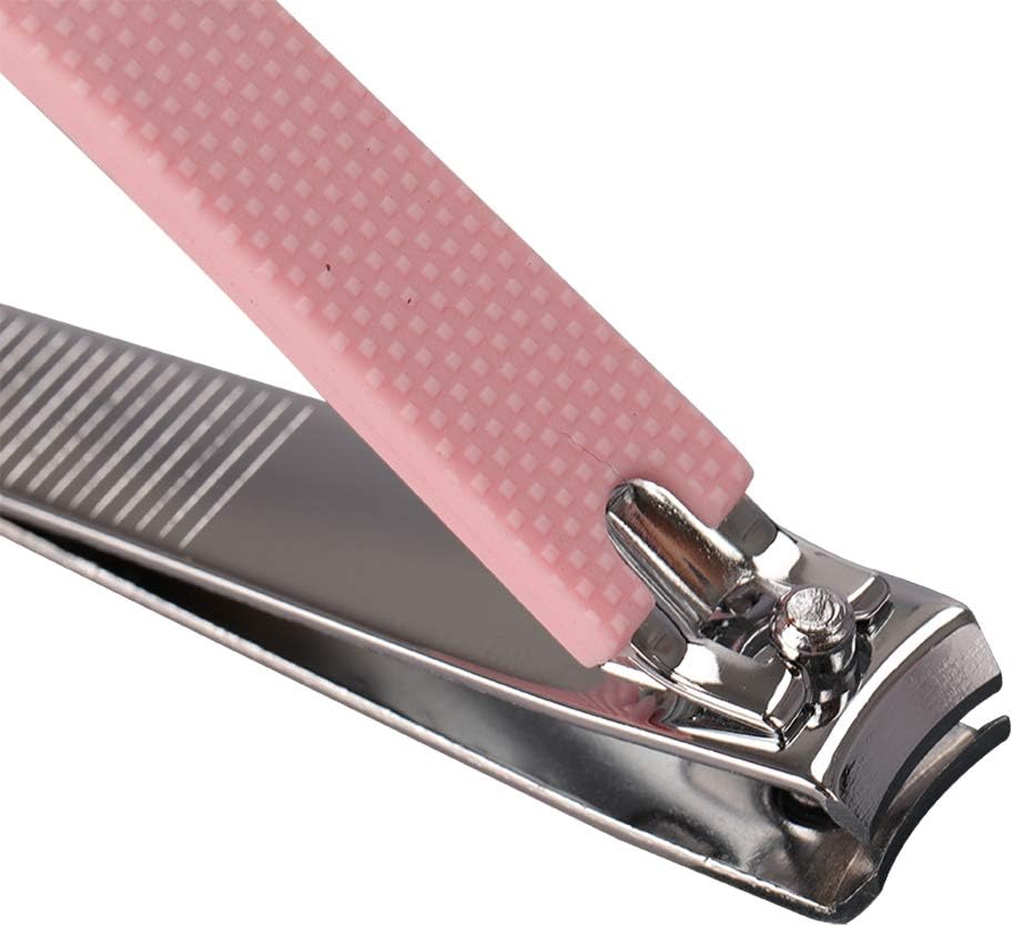 Rocutus 2pcs/Set Nail Clippers Set Portable Nail Scissors Toenail Clippers Nail Clippers,Adult Pedicure Nail Clippers,Fingernail Clippers Household Foot Manicure Scissors Manicure Tools (Pink)