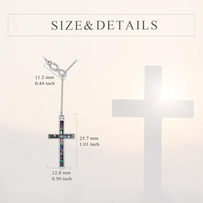YFN Cross Necklace Sterling Silver Religious Cross Pendant Jewelry Christian Gifts for Women Men