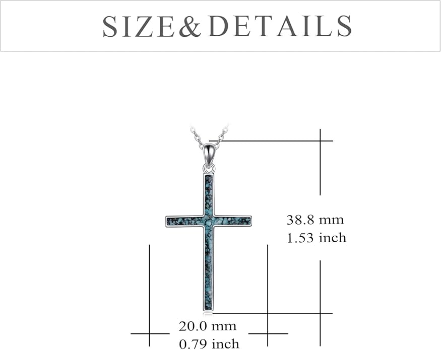 YFN Cross Necklace Sterling Silver Religious Cross Pendant Jewelry Christian Gifts for Women Men