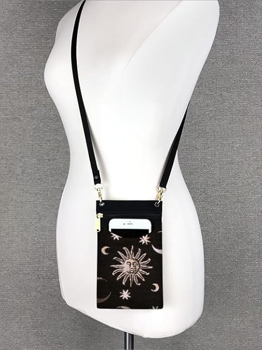 Danny K. Women's Tapestry Crossbody Cell Phone or Passport Purse, Handmade in USA