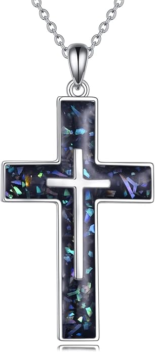 YFN Cross Necklace Sterling Silver Religious Cross Pendant Jewelry Christian Gifts for Women Men